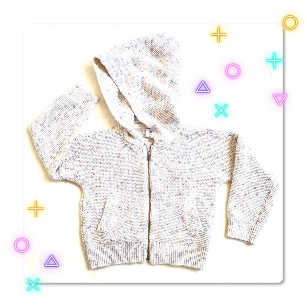 GAP Speckled Zipped Hooded Sweater (Size 5)